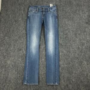 Levis San Francisco Womens Demi Curve Straight Leg Denim Blue Jeans Size 25